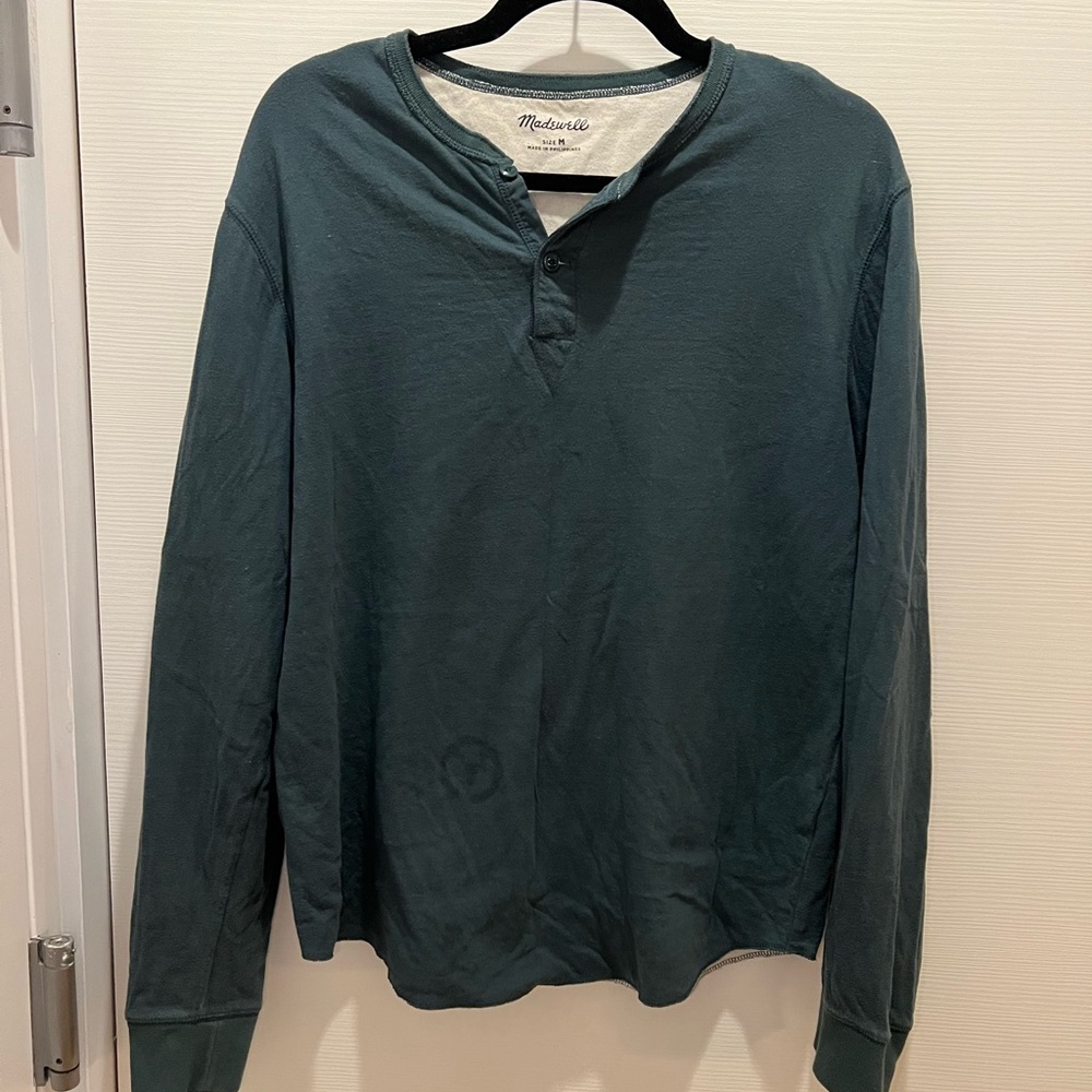 Madewell teal Henley shirt